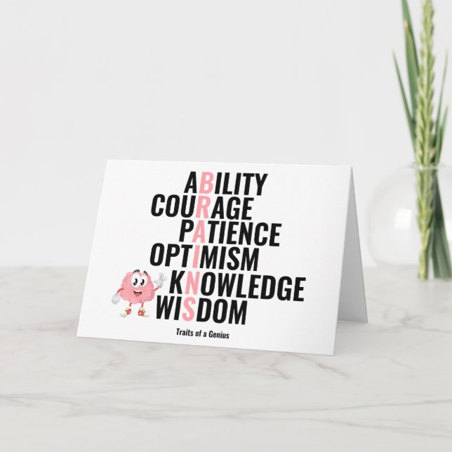 Carte Les traits d'un génie (Devant)