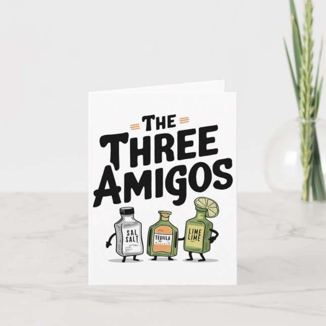 Carte Les Trois Amigos Cinco De Mayo Tequila Salt Et Li (Devant)