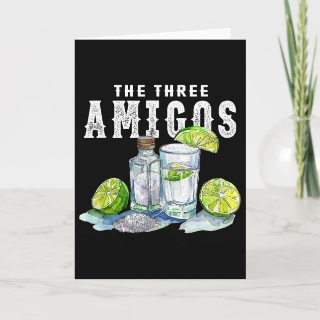 Carte Les Trois Amis Lime Sel Tequila Drôle Cinco De  (Devant)