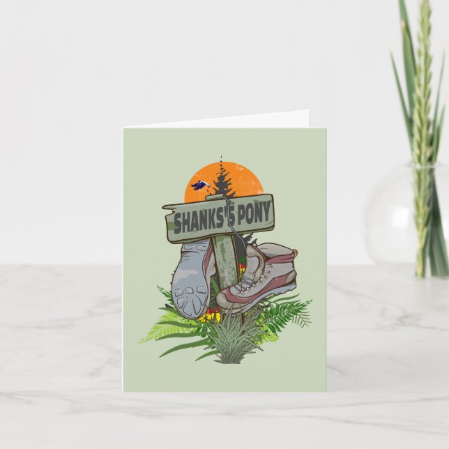 Carte Les vieilles bottes de randonnée de poney de Shank (Devant)