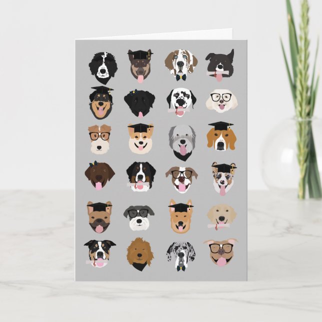 Carte Les visages du chien de graduation (Devant)