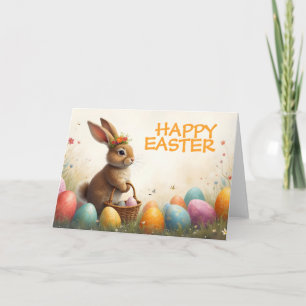 Carte Les voeux du printemps du lapin de Pâques