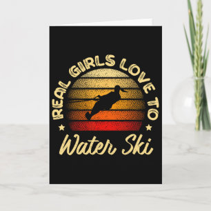 Carte Les vraies filles aiment faire du ski nautique Ski