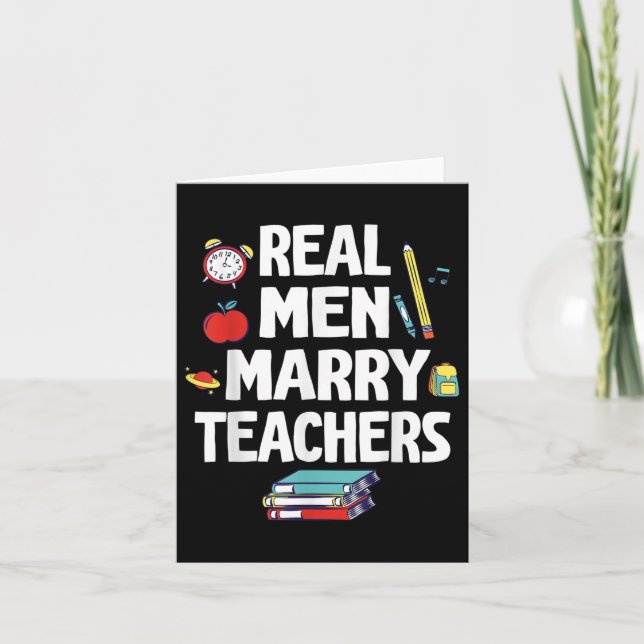Carte Les vrais Hommes Marient Enseignants Joyeux Mariag (Devant)