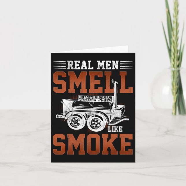 Carte Les vrais Hommes Sentent Comme La Fumée - Bbq Smok (Devant)
