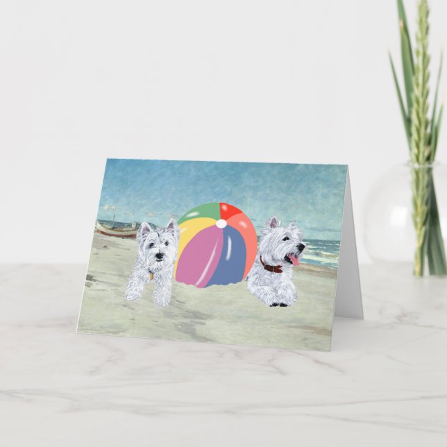 Carte Les Westies de l'eau bleue en été (Devant)
