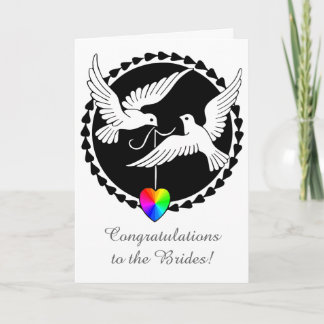 Carte lesbienne de coeur de fierté de mariage de