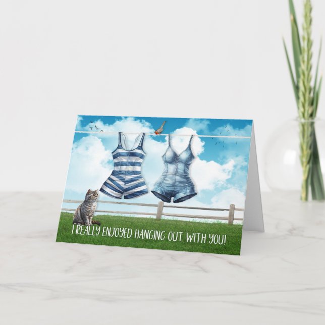 Carte Lesbienne enchantée de passer avec vous maillots d (Devant)