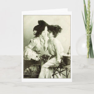 Carte lesbienne victorienne de Saint-Valentin