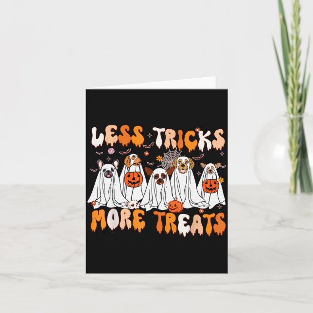 Carte Less Tricks More Treats Soky Ghost Dogs Vet Tech  (Devant)