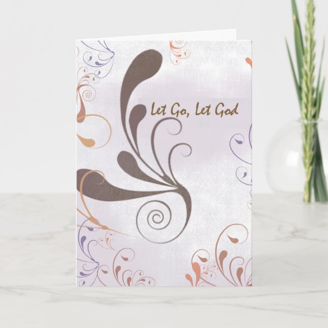 Carte Let Go, Let God Swirls Recovery Anniversaire (Devant)