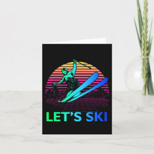 Carte Let Is Ski Colorful Vintage 90s 80s Ski hiver