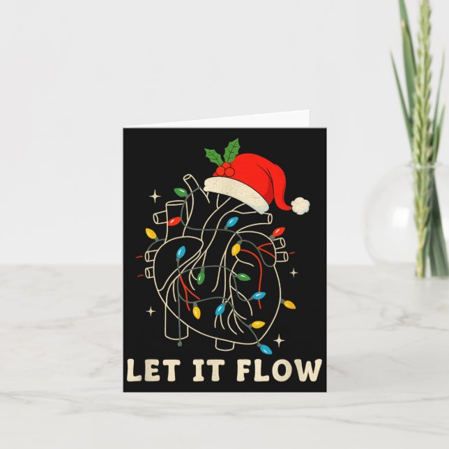 Carte Let It Flow Funny Anatomical Heart Christmas, Medi (Devant)