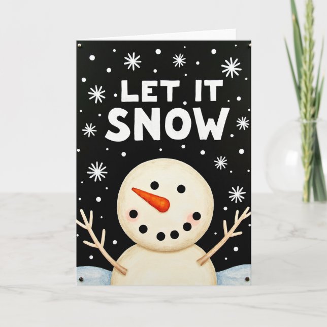 Carte Let It Snow Snowman Card (Devant)
