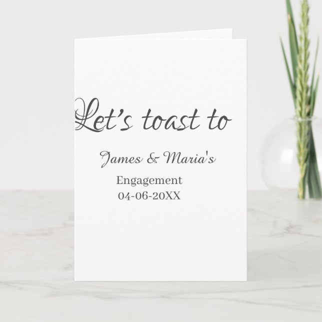 Carte Let's toast to engagement party name date elegant  (Devant)