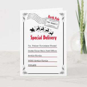 Carte Lettre à Père Noël Pôle Nord livraison enfants pho