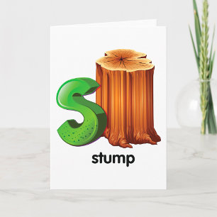 Carte Lettre alphabet S Arbre S Amusant Arbre Stump Art
