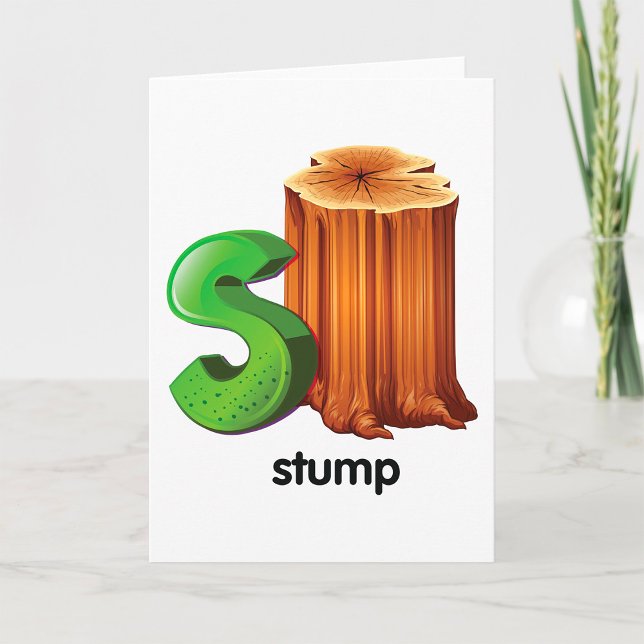 Carte Lettre alphabet S Arbre S Amusant Arbre Stump Art (Créateur téléchargé)