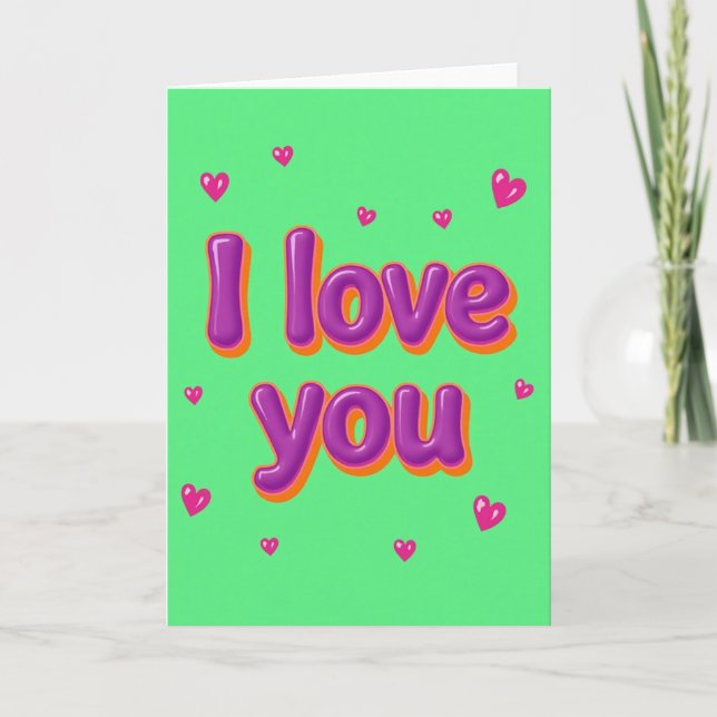 Carte lettre ballon Je t'aime (Devant)