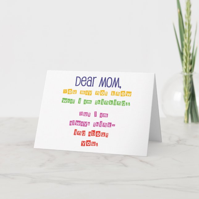 Carte Lettre d'amour à maman (Devant)