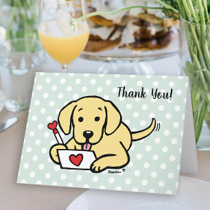Carte LETTRE D'AMOUR DU Labrador Jaune Merci