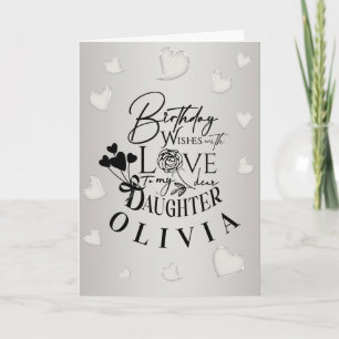 Carte Lettre d'anniversaire minimaliste pour fille