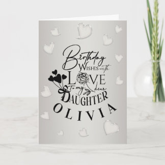 Carte Lettre d'anniversaire minimaliste pour fille