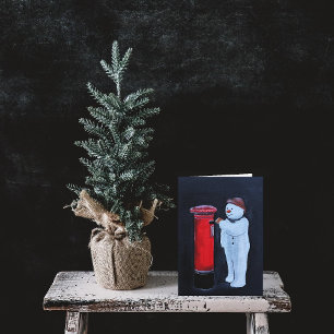 Carte Lettre de bonhomme de neige au Père Noël Peinture 