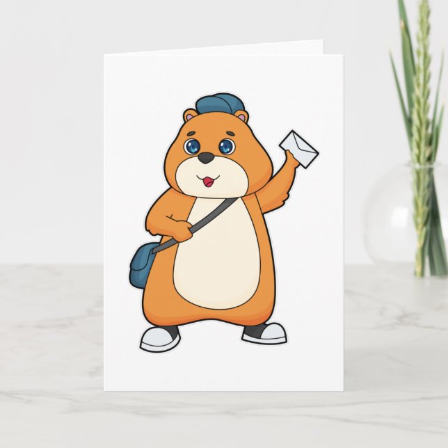 Carte Lettre de Facteur Hamster (Devant)