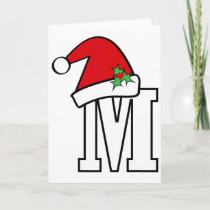 Carte Lettre de Santa M Cadeau d'orthographe de monogram