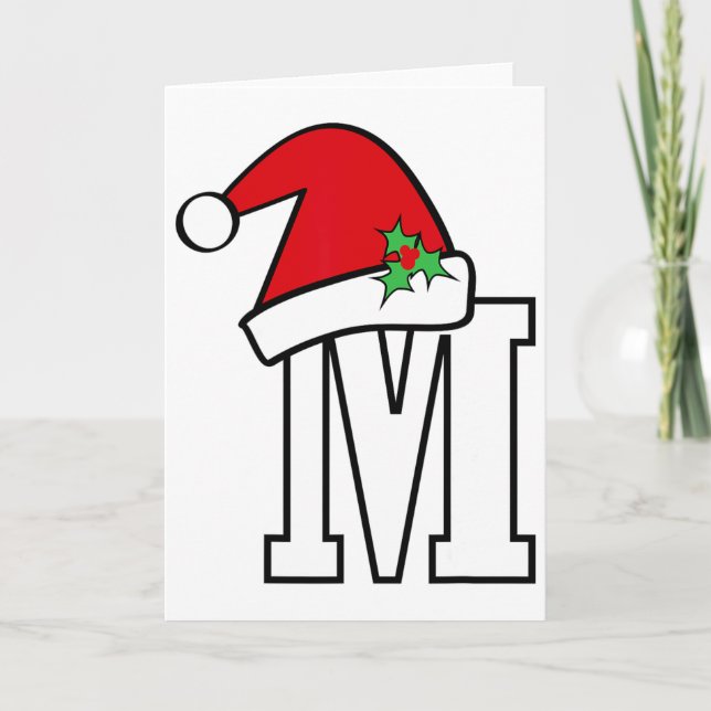 Carte Lettre de Santa M Cadeau d'orthographe de monogram (Devant)