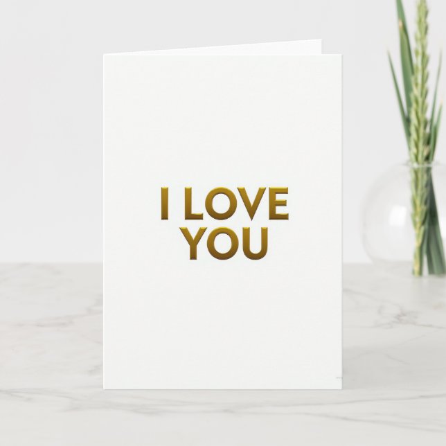 Carte lettre dorée 'Je t'aime' (Devant)