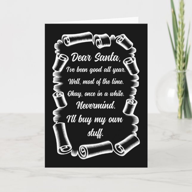 Carte Lettre drôle au Père Noël Noël Xmas cadeaux (Devant)