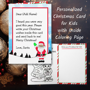 Carte Lettre du Père Noël de couleur   Page de coloriage