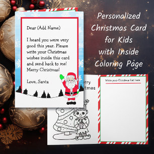 Carte Lettre du Père Noël   Liste de Noël   Page de colo