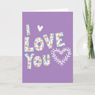 Carte Lettre Florale Je T'Aime