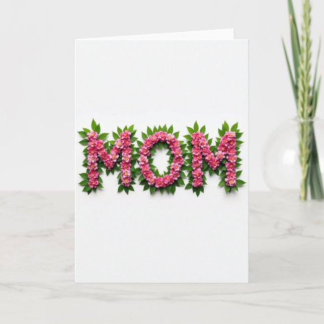 Carte lettre florale Meilleure Maman (Devant)