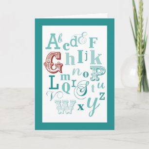 Carte Lettre G Nom initial Alphabet Anniversaire Turquoi