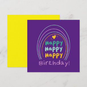 Carte Lettre Joyeux Anniversaire Arc-en-Ciel Lumineux