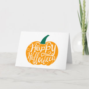 Carte Lettre Joyeux Halloween sur citrouille sculptée