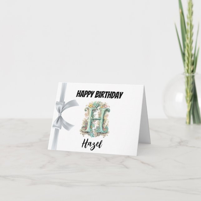 Carte Lettre monogramme "H" Joyeux anniversaire (Devant)