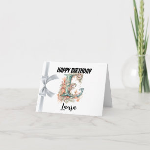 Carte Lettre monogramme "L" Joyeux anniversaire