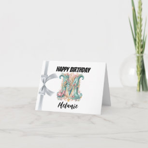 Carte Lettre monogramme "M" Joyeux anniversaire