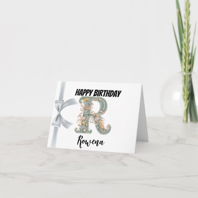 Carte Lettre monogramme "R" Joyeux anniversaire (Devant)