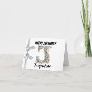 Carte Lettre monogrammée "J" Joyeux Anniversaire