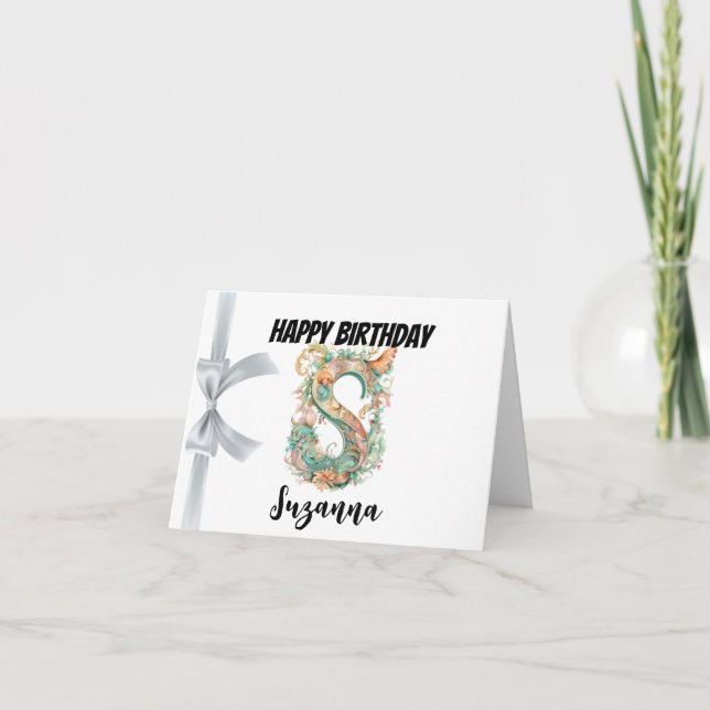 Carte Lettre monogrammée "S" Joyeux Anniversaire (Devant)