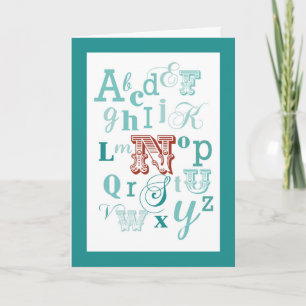 Carte Lettre N initiale Nom Alphabet Anniversaire Sarcel