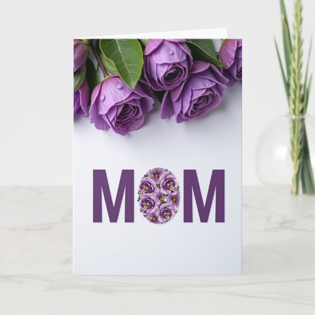 Carte Lettre pour Maman Florale (Devant)