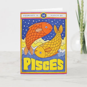 Carte lettre press Poissons