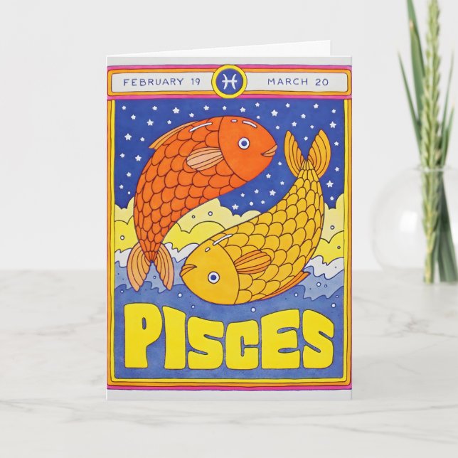 Carte lettre press Poissons (Devant)